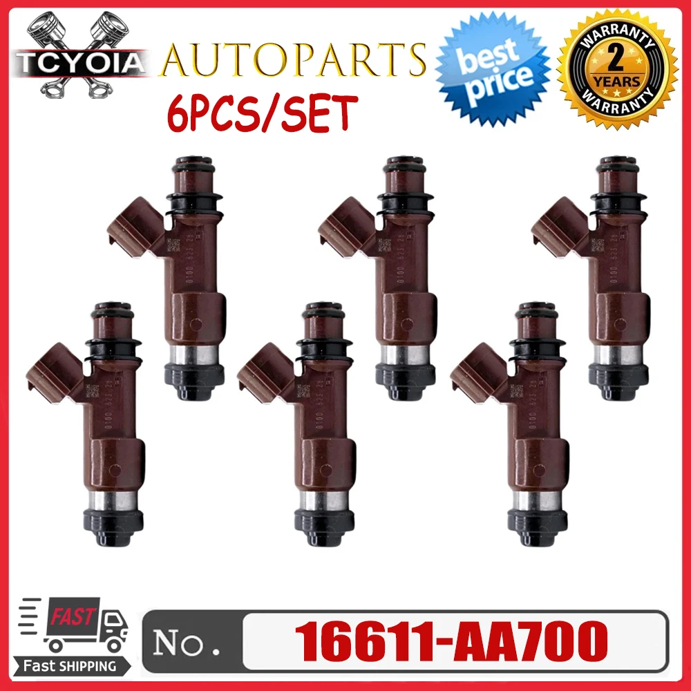 6pcs/lot OEM 16611AA700 16611-AA700 16611 AA700 Fuel Injector Nozzle For Subaru Outback B9 Tribeca Legacy 2006-2009 3.0L