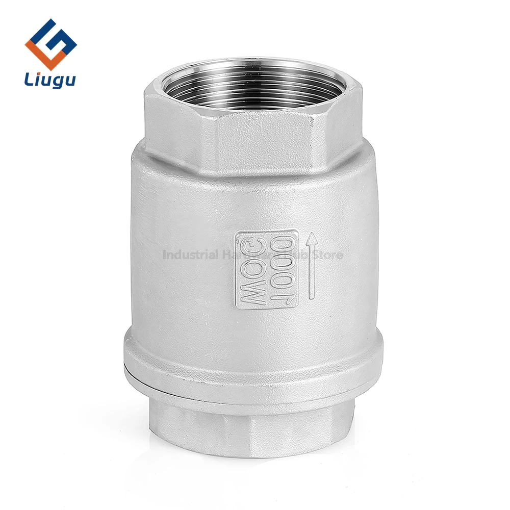 304 Stainless Steel Vertical Check Valve, BSPT Internal Thread One-Way Valve for Water Pump & Pipe, 1/4' 3/8' 1/2' 3/4' 1' 2'