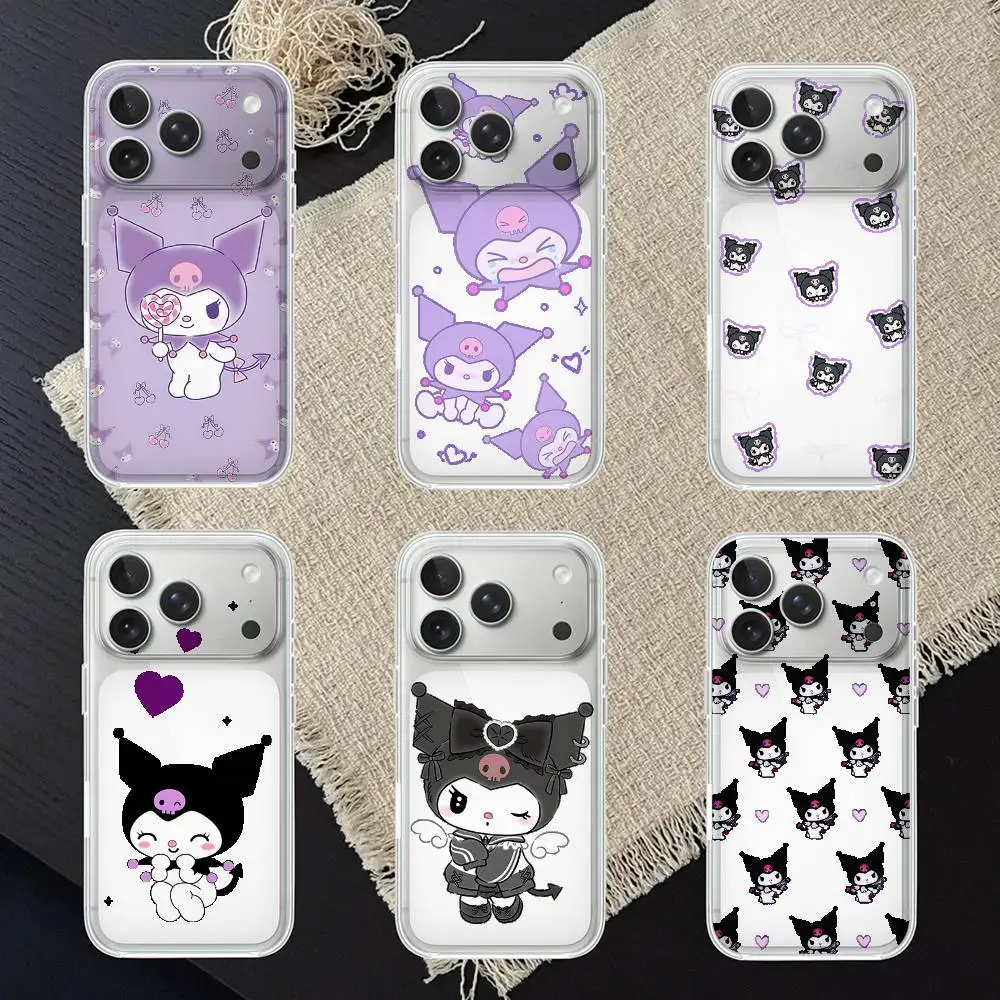 Cute-k-uromiS Kawaii Handyhülle für iPhone 17 16 15 14 Plus 13 12 11 Pro Max Transparente Stoßfeste Rückseiten-Abdeckung