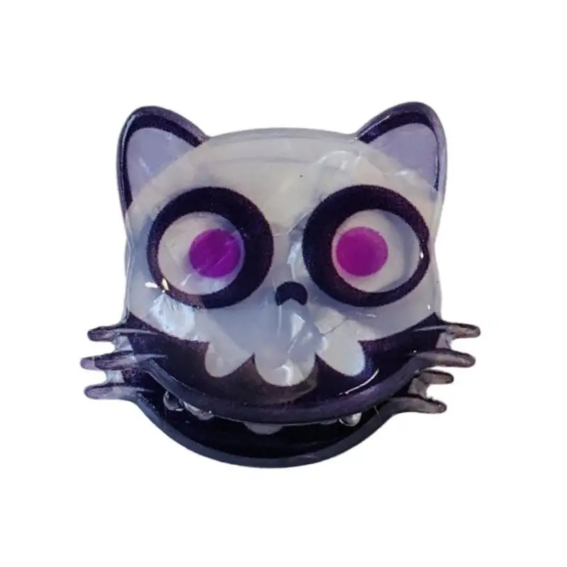 652F Halloween Festival Hair Claw for Women Girl Blackcat/Bat Nonslip Jaw Clip Hair Grip Side Clip for Party Hair Decors