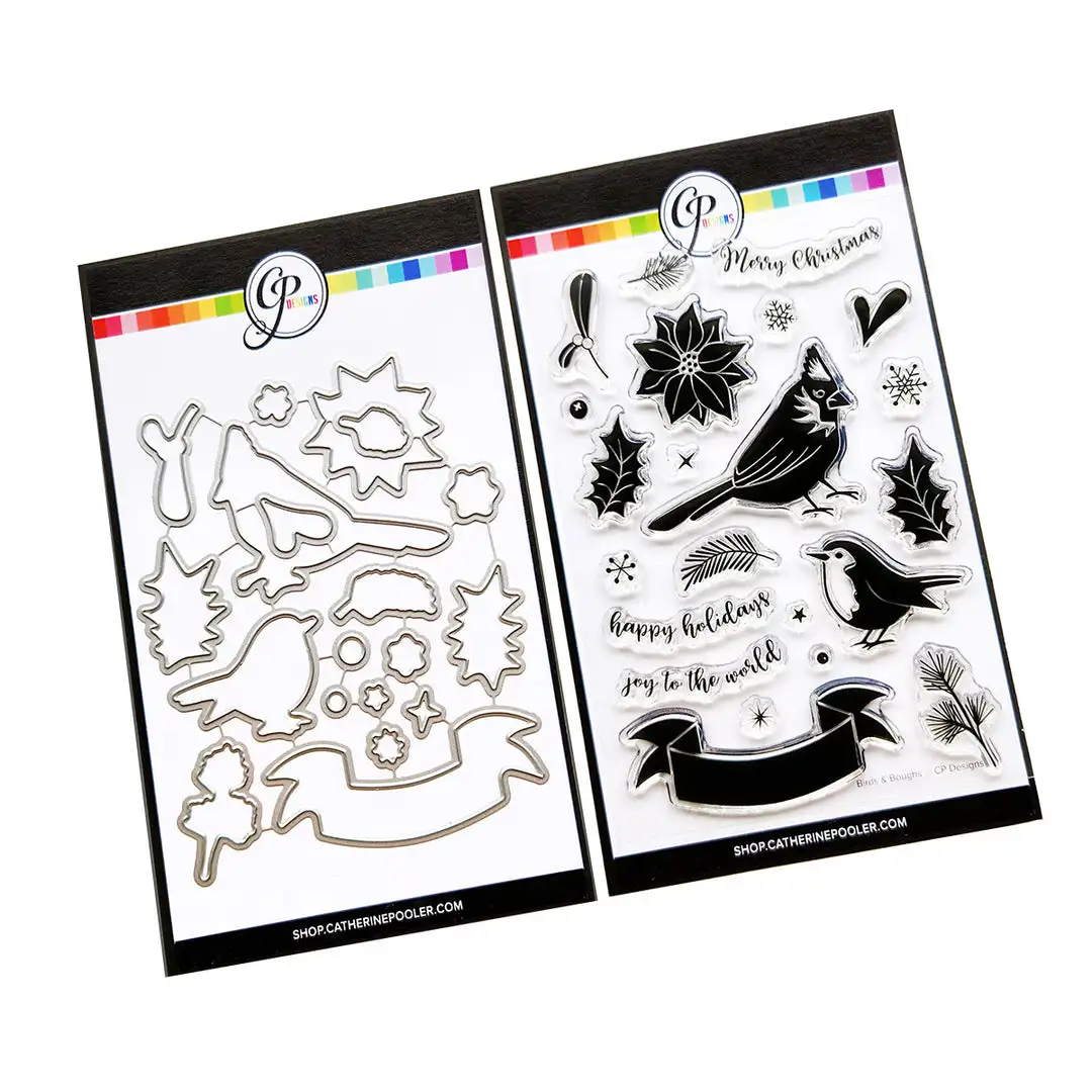 September New Poinsettia Silhouette Dies DIY Metal Cutting Dies Clear Stamps Stencil Handmade Birthday Scrapbooking Embossing