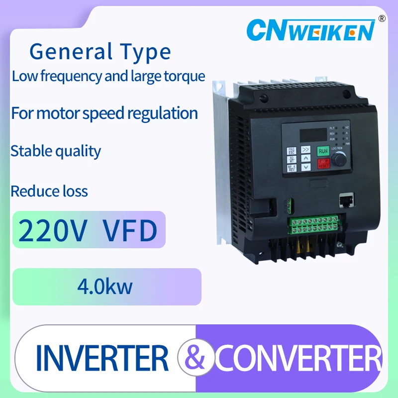 Imagem -03 - Controlador de Velocidade de Frequência Vfd Acionamento do Motor Inversor Monofásico Trifásico Variável 2.2kw 10a 220v ca