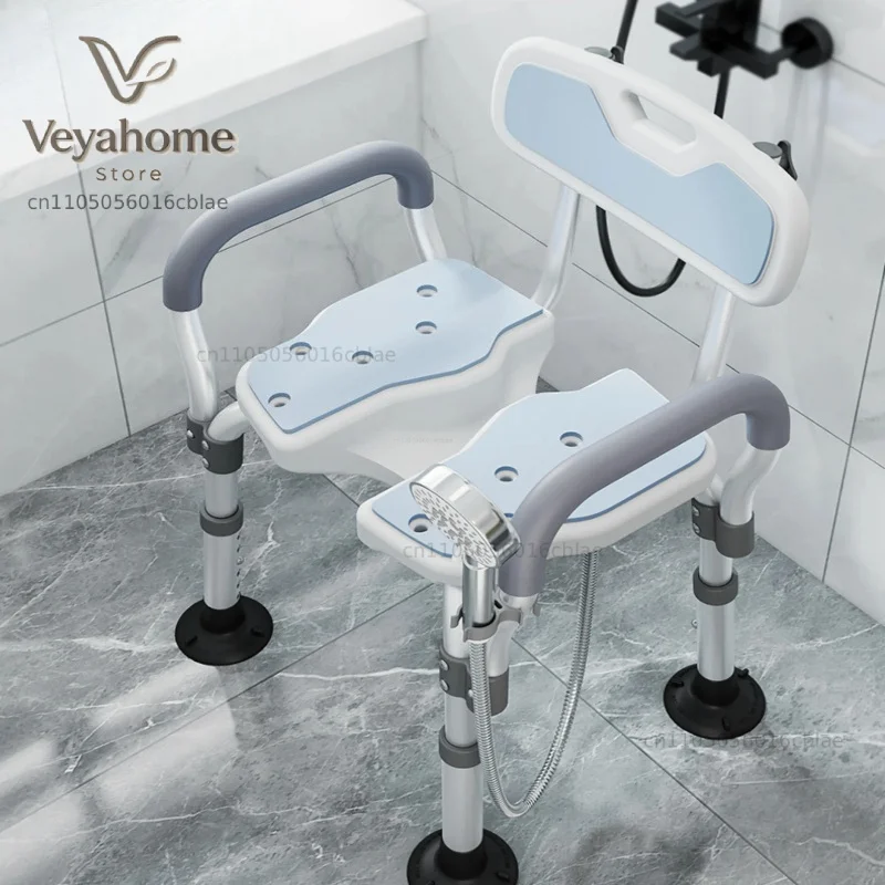 Japanese Bath Stool - Anti-Slip Shower Chair for Elderly & Pregnant, Foldable Seat with Holes, Sturdy Bench