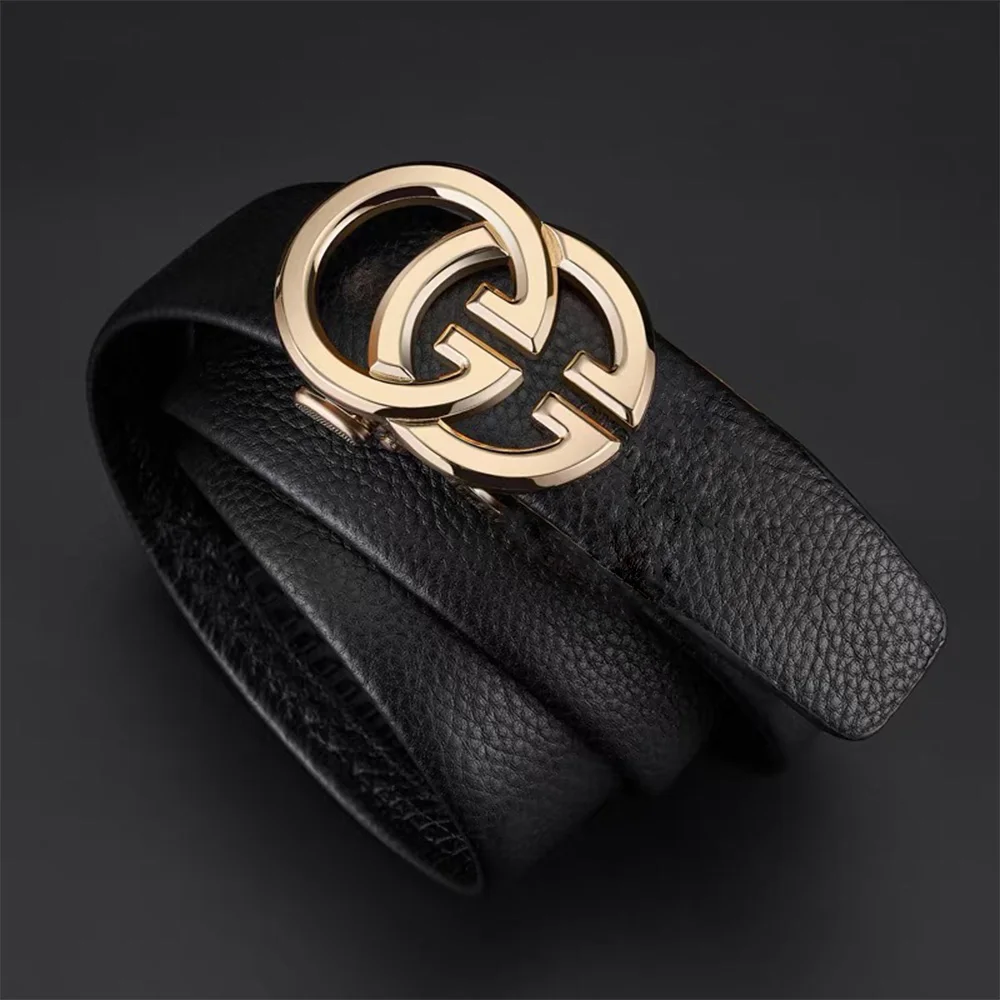 Cinturones masculinos de cuero genuino famosos de marca de lujo, cinturones de hombres de negocios para pantalones, correa para pantalones vaqueros, diseñadores de alta calidad, hebilla doble G