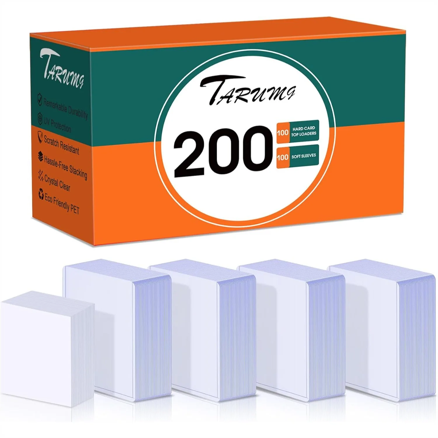 

200 Card Sleeves Top Loads for Cards, 3x4 Standard Size Premium Baseball Card Protectors, Hard+Soft Sleeves for Trading Sports