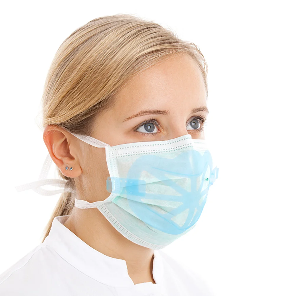 12 Pcs Masks Bracket Face Inner Support Frame 3D Blue Lipstick Protection Stand Nose Mouth