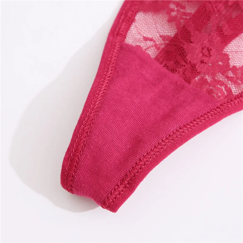 3PCS/Set Lace Women Panties Floral Sexy Underwear Women Thongs Sexy G-String Low-Waist Female Underpants Perspective Lingerie