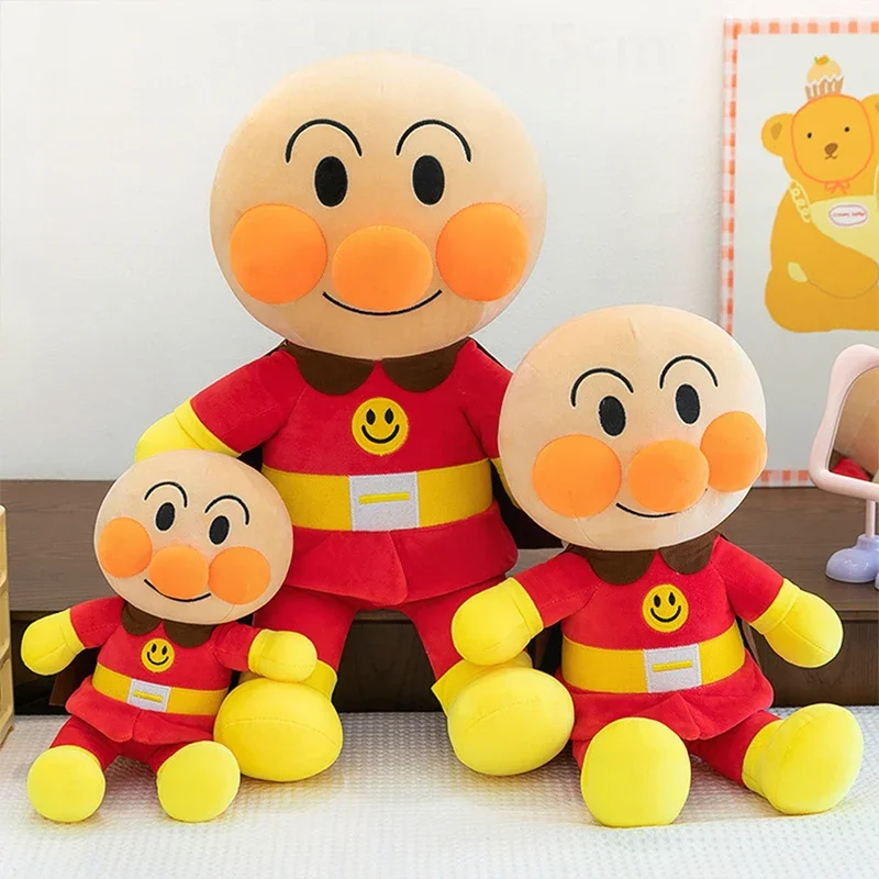 65cm Kawaii Anpanman Plush Toy Anime Stuffed Doll Character Amiibo Kids Birthday Xmas Gift Large Soft Bread Man Plushie