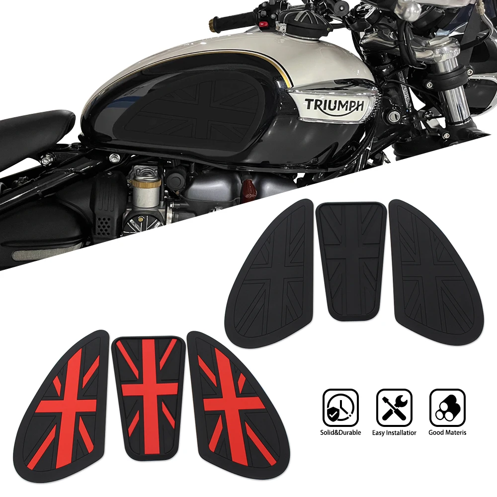 

Universal RetroTank Pad Gas Tank Traction Pads Fuel Tank Grips Side Stickers Knee Grips Protector Decal For Triumph T100 T120