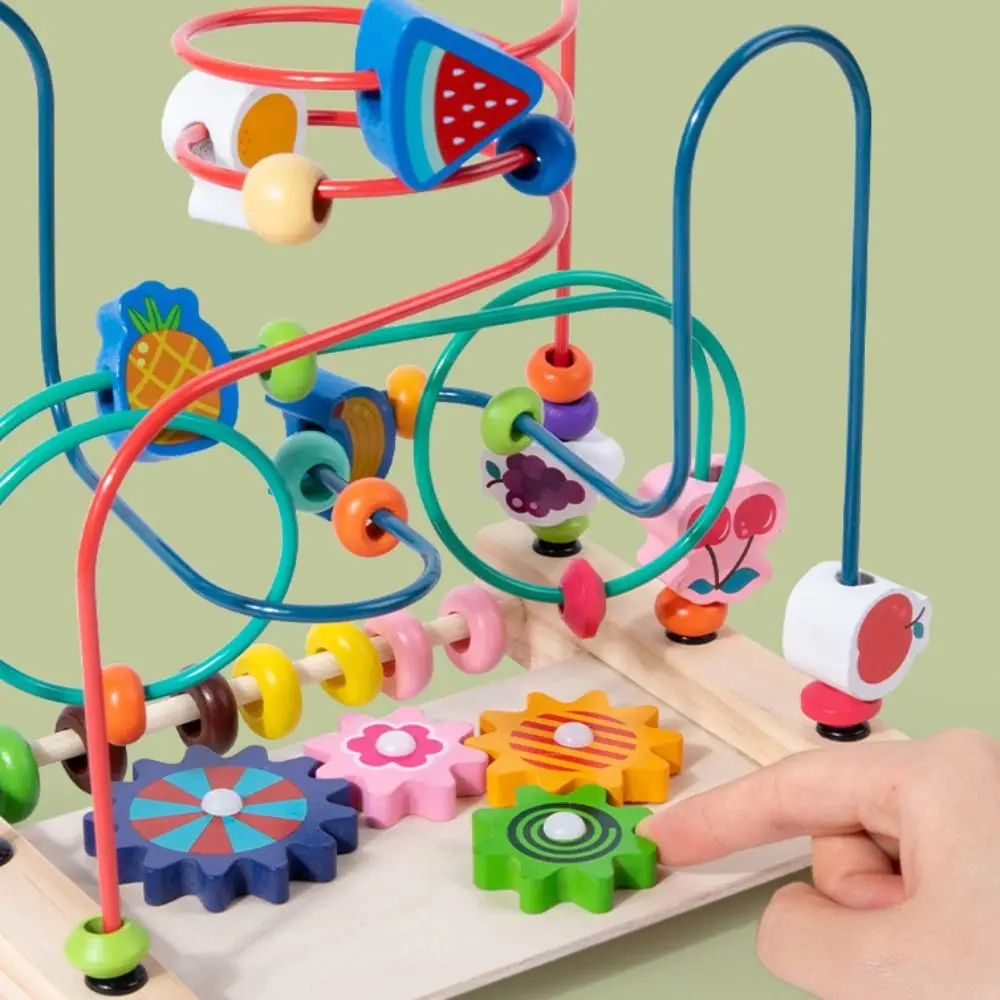 Montessori Baby Toys Roller Coaster Bead Maze Animal Traffic Montessori Maze Circles Math Early Learning