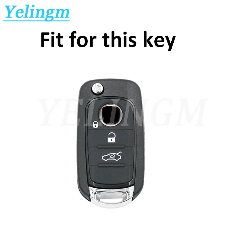 Car Flip Key Case Cover Soft TPU Shell Fob for FIAT Tipo Toro Nuovo Freedom 500X Doblo Argo Grazie Key Protector with Keychain