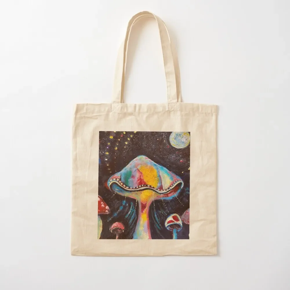 Mushroom Light Tote Bag Beach bag woman reusable shopping canvas