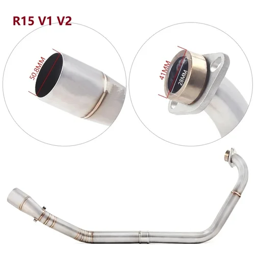 Imagen 2 del producto Sistema de Escape completo para motocicleta, tubo de enlace medio antideslizante para Yamaha YZF R15 MT15 V1 V2 V3 R125 2008-2017 MT 125