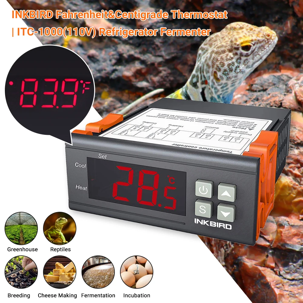 INKBIRD ITC-1000 LED Digital Temperature Controller Multifunction 220V 12V Thermostat for Incubator Thermoregulator Heating Cool