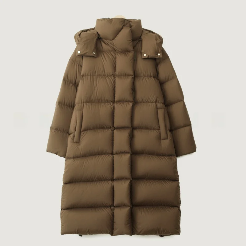 

Thiened Northeast White Goose down Jaet Women's Medium Length Winter Clothes Detachable Cap 2023 New Sle Warm Coat