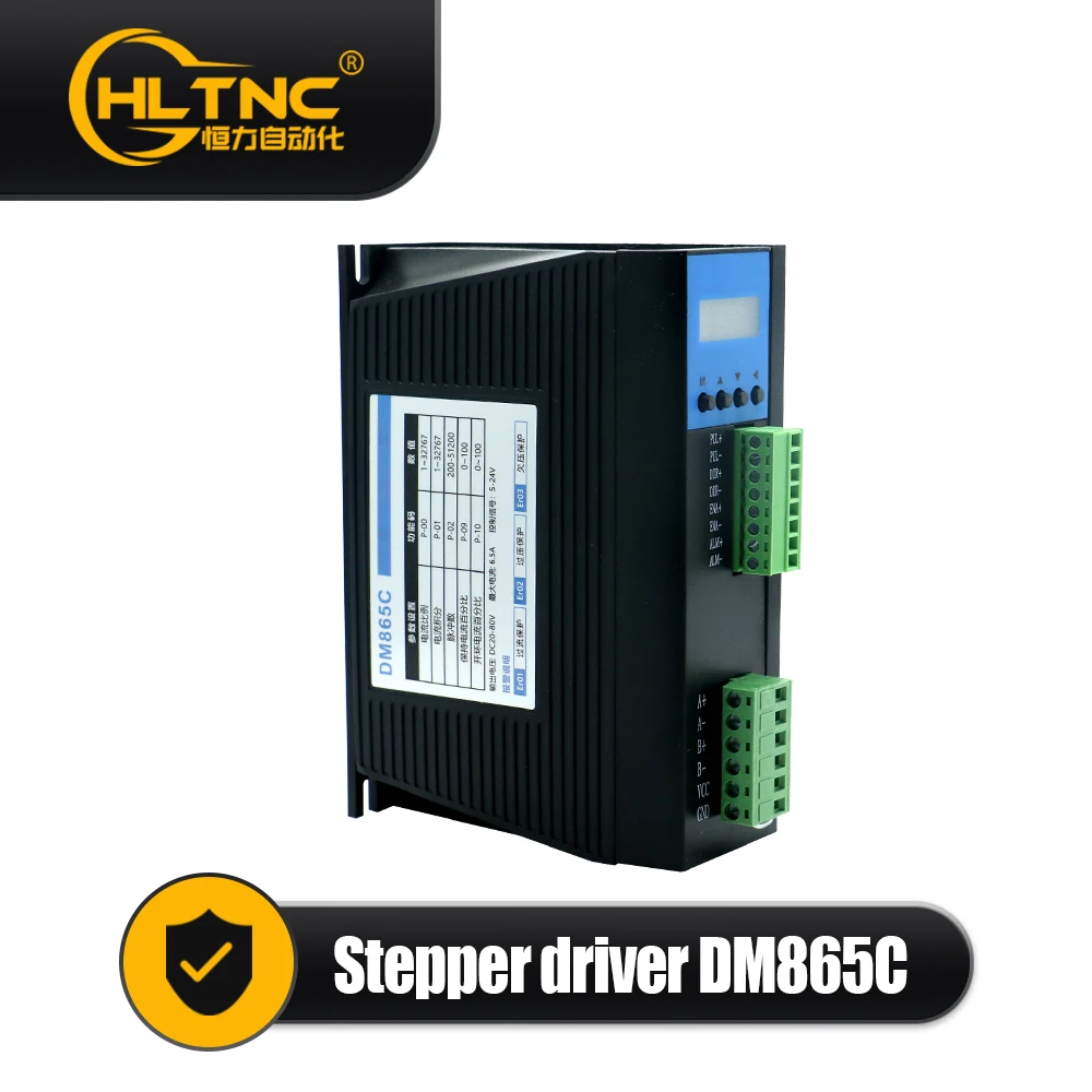 Controlador de motor paso a paso HLTNC DM865C para señal Nema34 con pantalla digital, VDC 20-80V, corriente 6.5A, 2H
