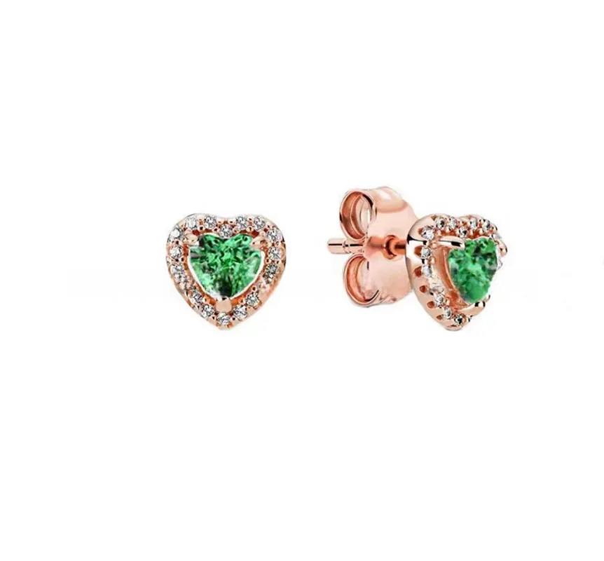 S925 silver new diamond-encrusted heart-shaped earrings for cross-border fashion simple suit women