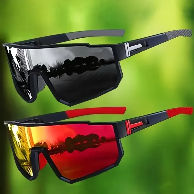2 Stück bunte Fahrradbrillen, Mountainbike, Wind- und Sandblockierbrillen, modische Sport-Sonnenbrillen für Damen und Herren – Detail 3