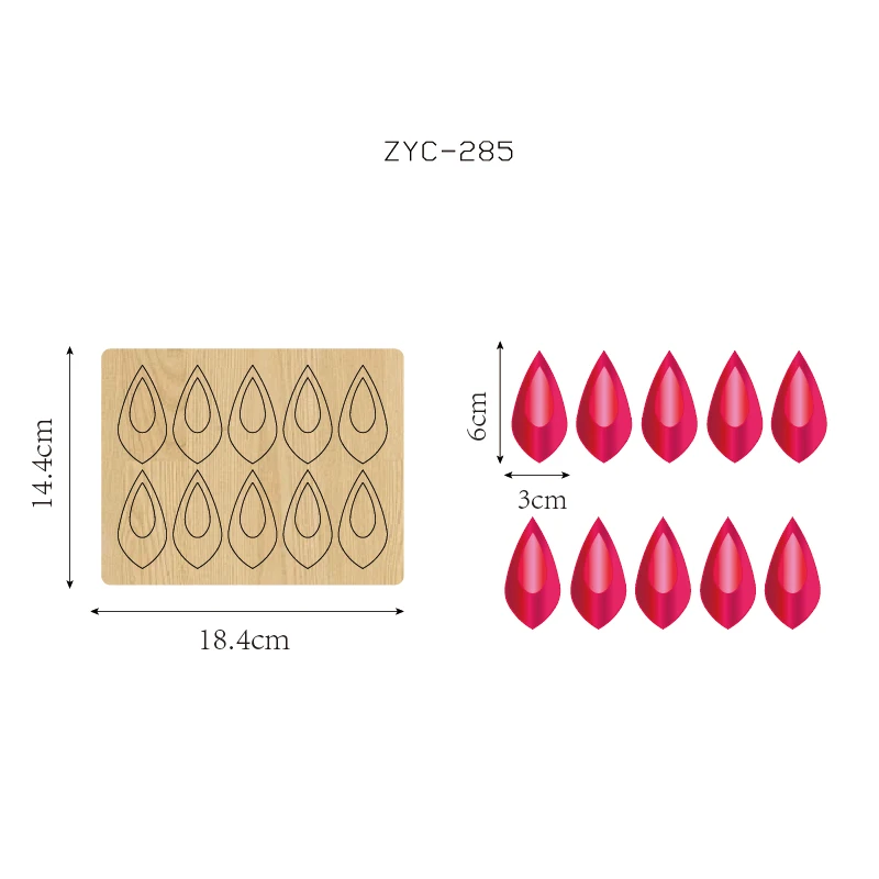 ZYC-285 eardrop Wooden Cutting Knife Die, Used with the Machine