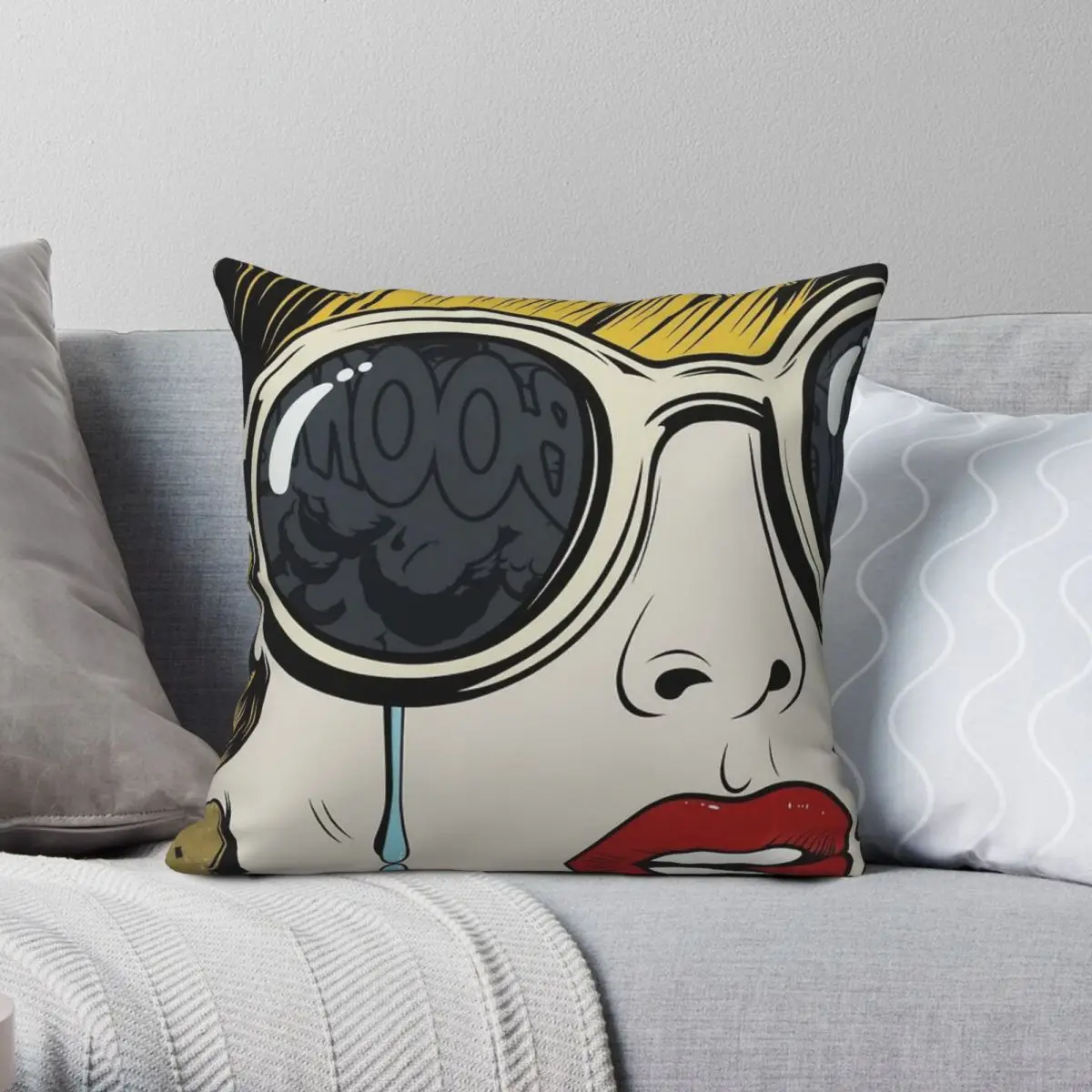 

Pop Art Boom Girl Square Pillowcase Polyester Linen Velvet Pattern Zip Decorative Pillow Case Home Cushion Cover Wholesale 18"