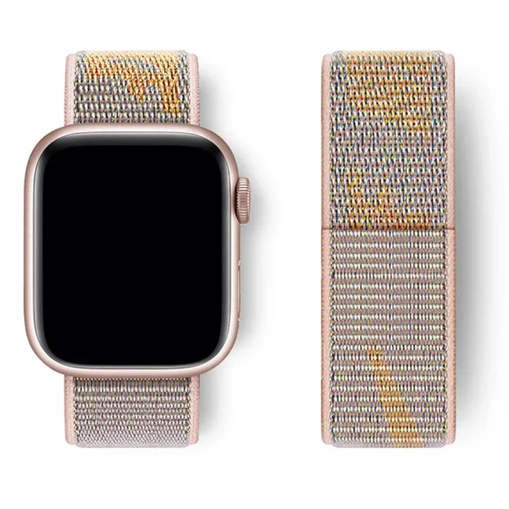 Nylon loop Strap For Apple Watch Bands 44mm 40mm 49mm 46mm 45mm 41mm Sport correa Bracelet iwatch bands Series 9 8 7 6 5 3 SE 10