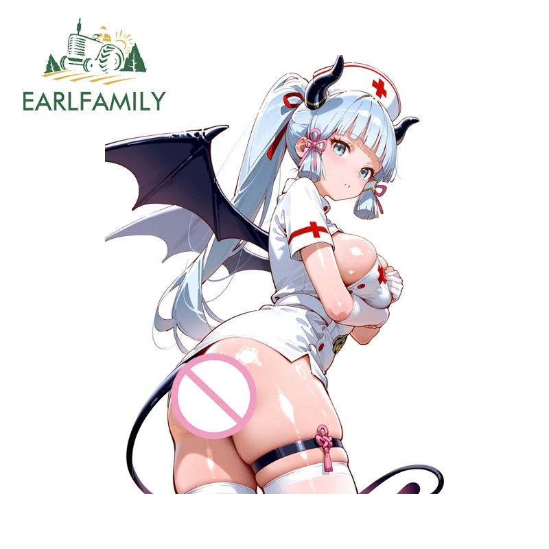 

EARLFAMILY Alluring Nurse Genshin Impcat Ayaka Kamisato Car Stickers Popular Game Waifu Graphics Decals Waterproof Vehicle Goods