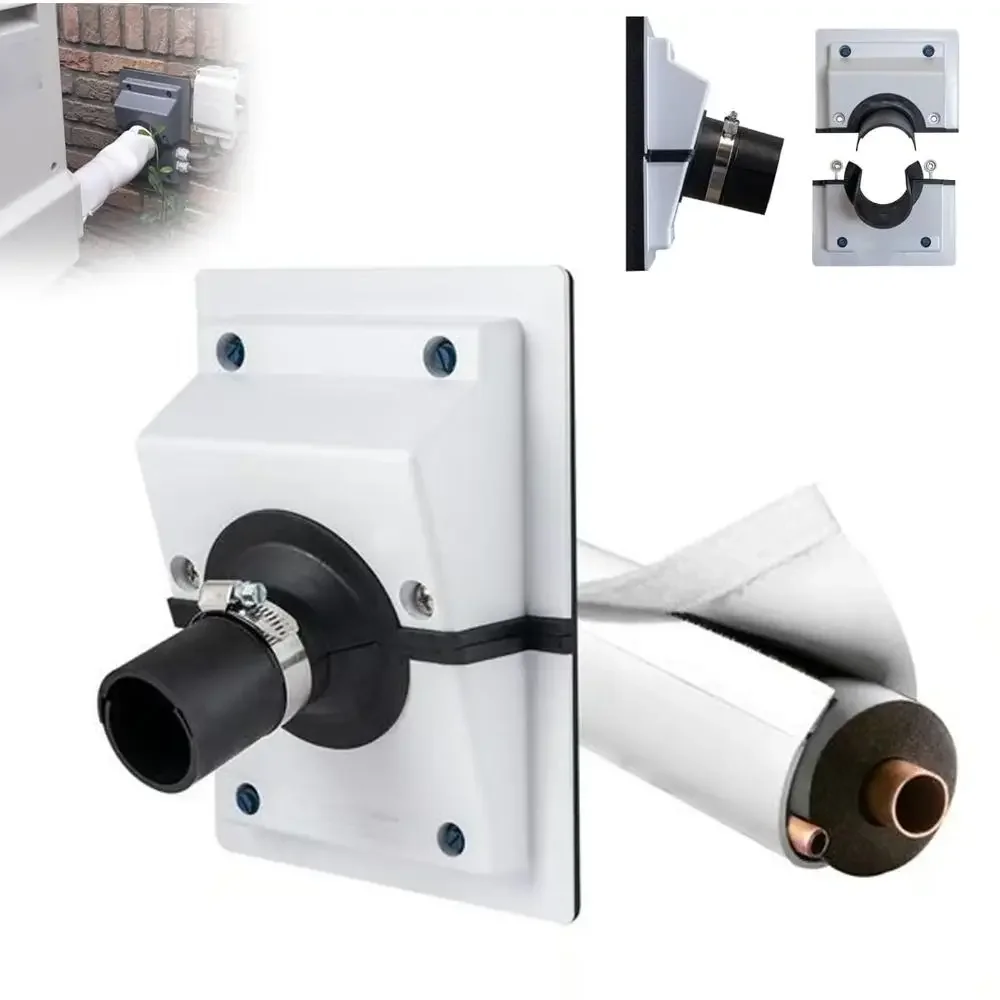 4.5/6cm HVAC Wall Penetration&Line-Set Cover Kit Split Cover Portable Wall Sleeve Line Set Cover Kit Plate for AC Line Set