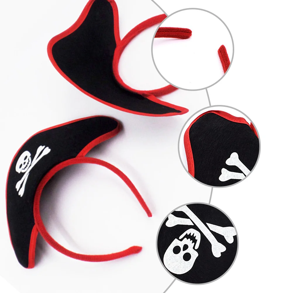 5 Pcs Pirate Headband Costume Festival Headdress Kids Skull Hair Hoop Party Headwear Girl Clothing Fabric Child