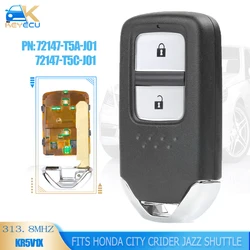 EllYECU-Clé télécommande intelligente à 2 boutons, 313.8MHz, ID47, pour Honda City Crider Jazz Shuttle FCC: vention 5V1X, 72147-T5A-J01 / 72147-T5C-J01