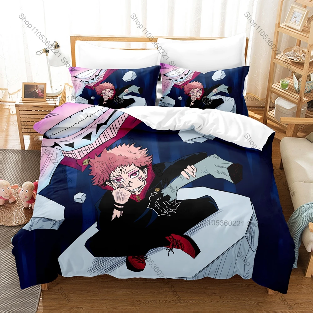 Cool Nanami Kento Blonde Suit Leopard Tie Cleaver Sunglasses Duvet Cover + 2 Pillowcases Dark Shonen Anime Bed Linen view 5