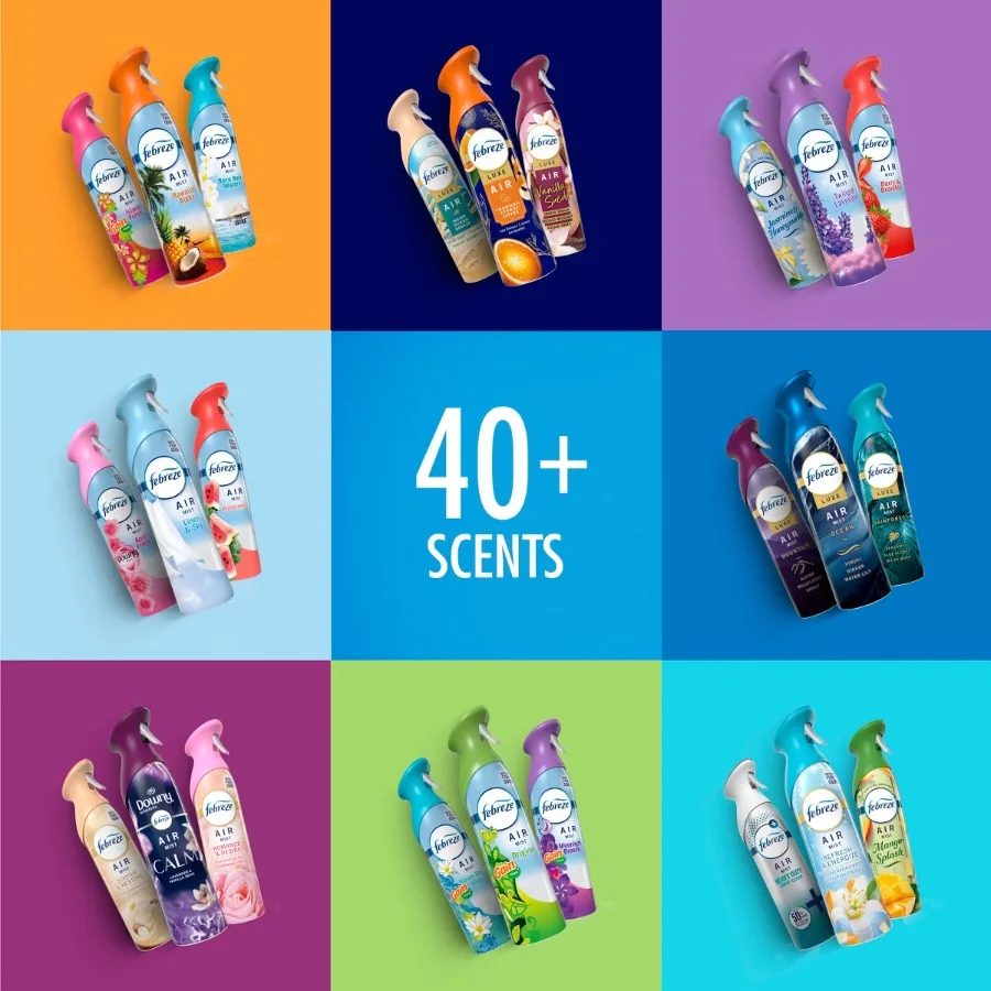 8.1oz Odor‑Fighting Air Freshener Spray, Ocean Scent Aerosol, Dye‑Free Phthalate‑Free Household Odor Eliminator