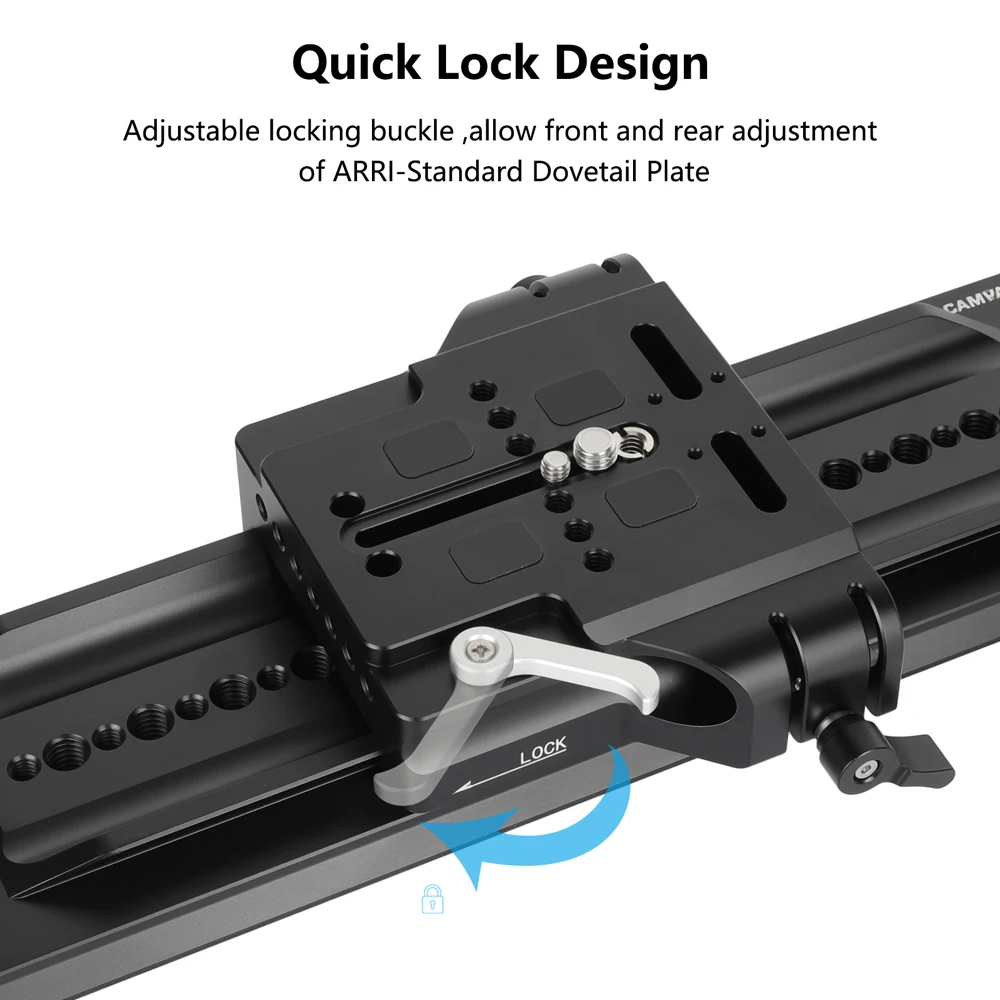 Placa base de liberación rápida CAMVATE ARRI-Standard con abrazadera doble para varilla/tubo de 19 mm para soporte de cámara Sony, Canon, Nikon