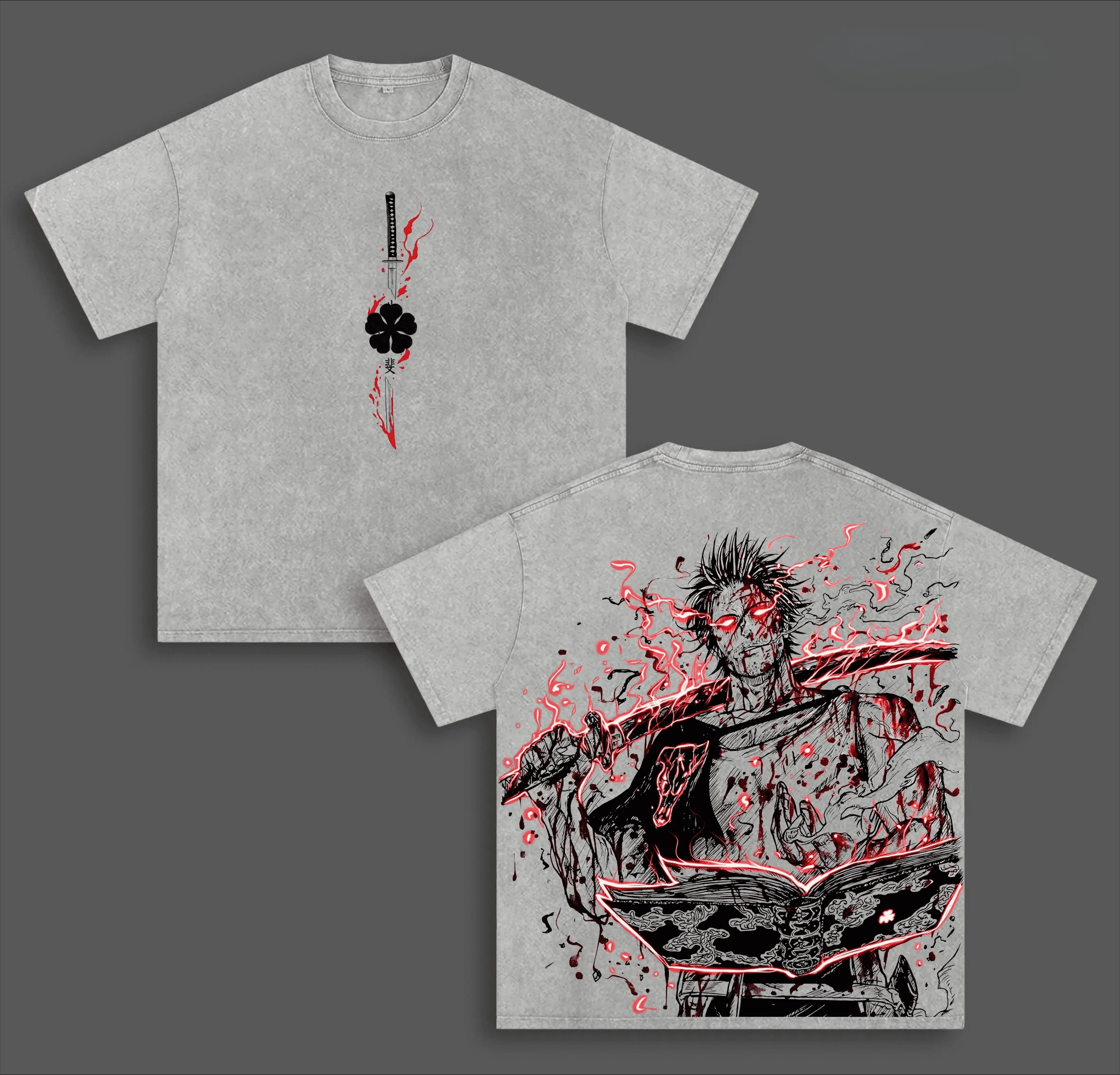 Yami Sukehiro Black Clover Printed T-shirt For Men Clothing Summer Short Sleeve Cotton Tees Top Gothic Y2k Vintage Washed Tshirt