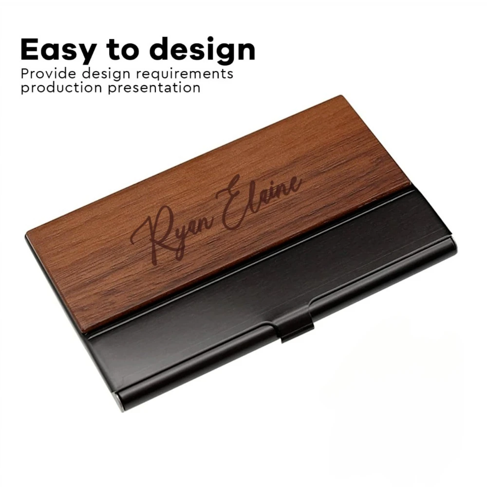 magnetic business card sleeve Engraved Case for Logos, Networking & Gifts White / 3 3/4