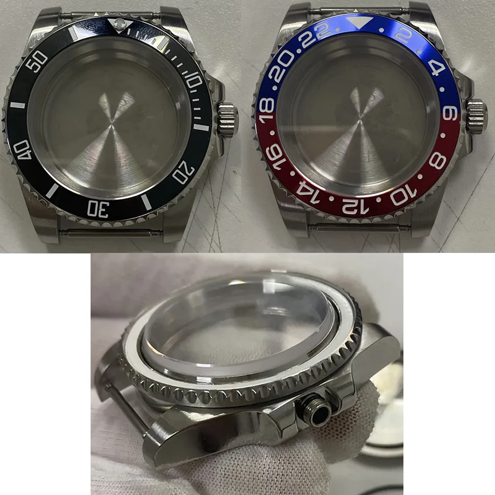 

40mm NH35 Case Stainless Steel with Sapphire Crystal Flat Mirror Watch Case for NH35 NH36 Movement Watch Shell Fit 28.5mm Dial