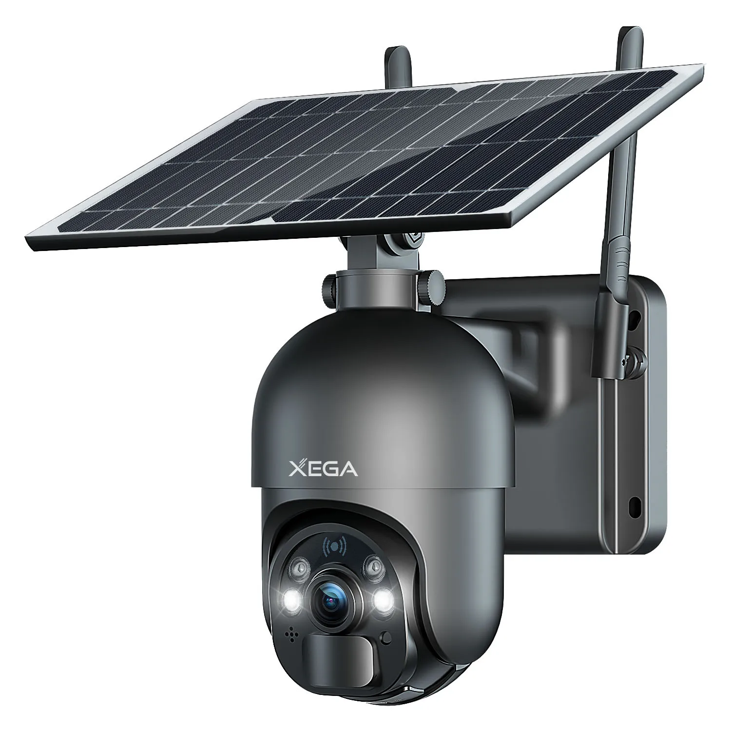 Xega 4G LTE Surveillance Camera 6W Solar Powered 10600mAh Wireless Outdoor Security Camera PTZ 360 Auto Track Night Vision 3MP