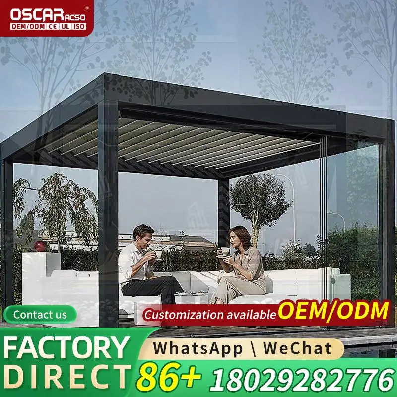 Hot Selling Bioclimatic Aluminum Pergola Villa Blinds Outdoor Garden Buildings Gazebo pergola