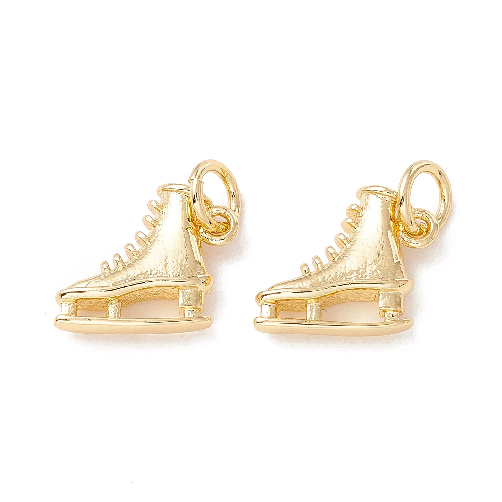 

10pcs Metal Pendants with Jump Rings Long-Lasting Plated Ice Skates Real 18K Gold Plated for Making DIY Jewelry Necklace Earring