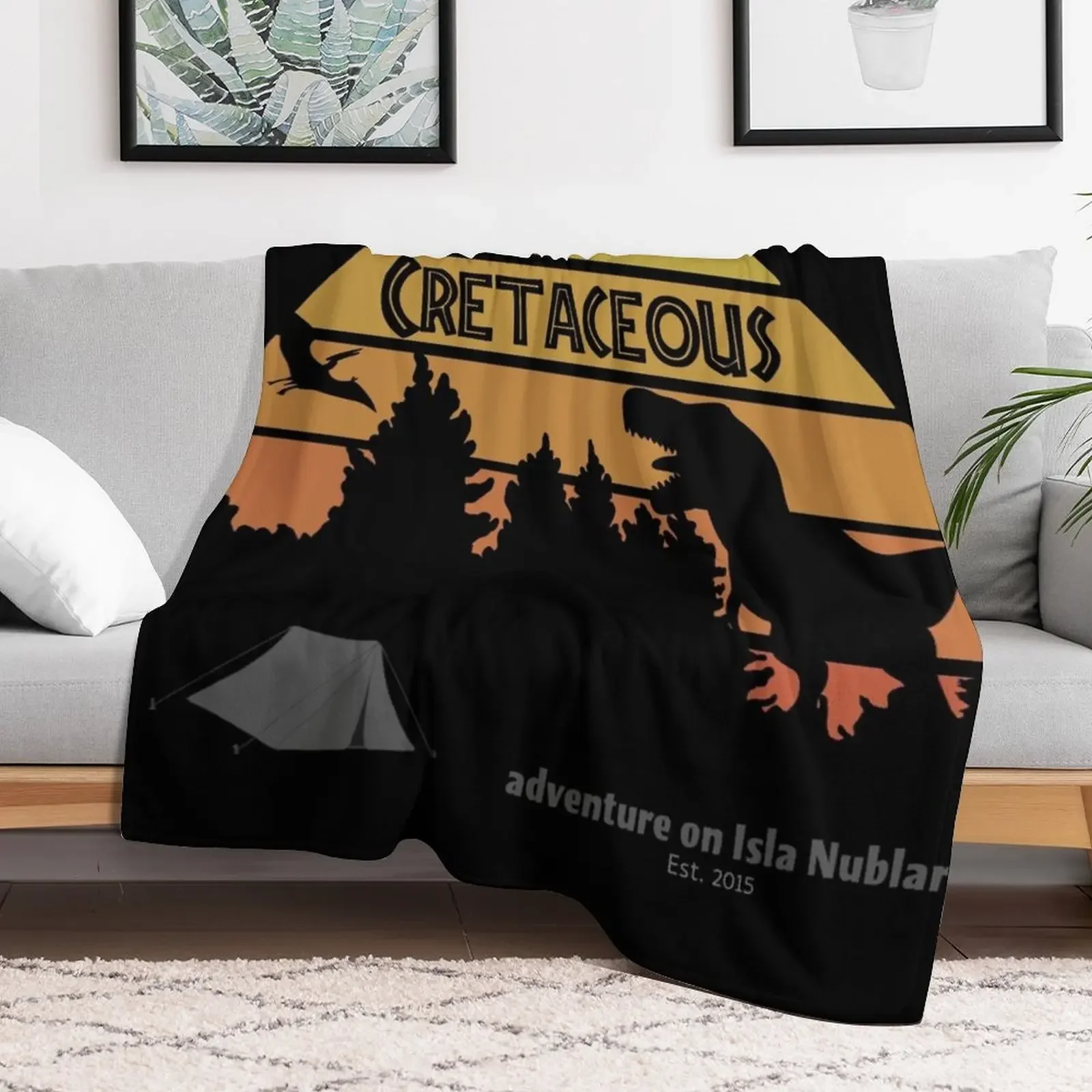 Camp Cretaceous Throw Blanket Cozy Sofa Blanket for TV Watching Napping