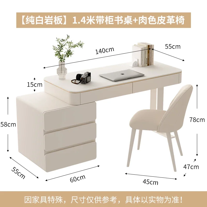 كريم نمط لوحة حجرية مكتب المنزل ضوء الفاخرة الحديثة شقة صغيرة غرفة نوم منضدة مكتب كمبيوتر بسيط