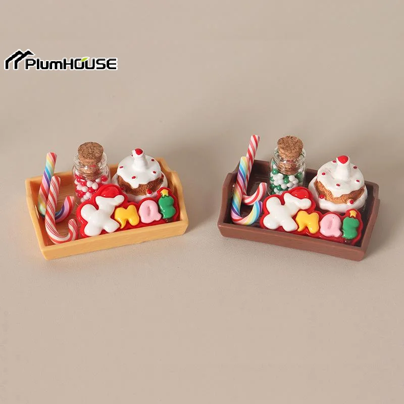 5/6/8Pcs/SET Mini Christmas Gingerbread Man Resin Ornament Set For Desktop Decor DIY Micro Landscape Holiday Decor
