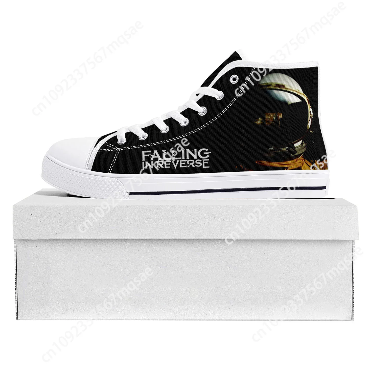 Falling In Reverse punk rock band High Top High Quality Sneakers Mens Womens Teenager Canvas Sneaker Couple Shoe Custom Shoe