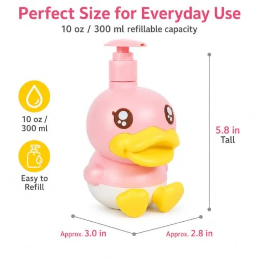 Cute Soap Dispenser for Gift, Bathroom Kitchen Countertop Vanity Top Dispenser fit Body Lotion Shampoo Shower Hand Sanitizer An