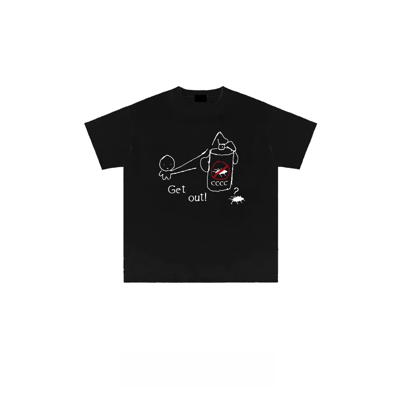 

Весна-лето 2026, хлопковые футболки с короткими рукавами и забавным принтом, нишевый топ для мужчин и женщин