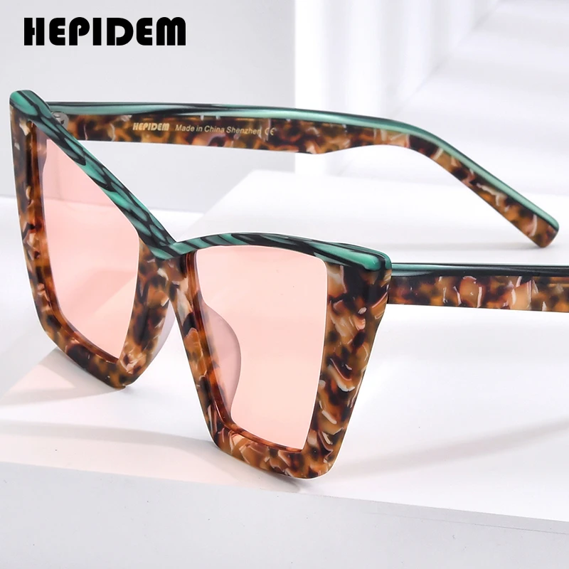 

HEPIDEM Matte Acetate Polarized Sunglasses Men 2023 Colorful Retro Trendy Design Cat Eye Sun Glasses UV400 Women Shades H9290T