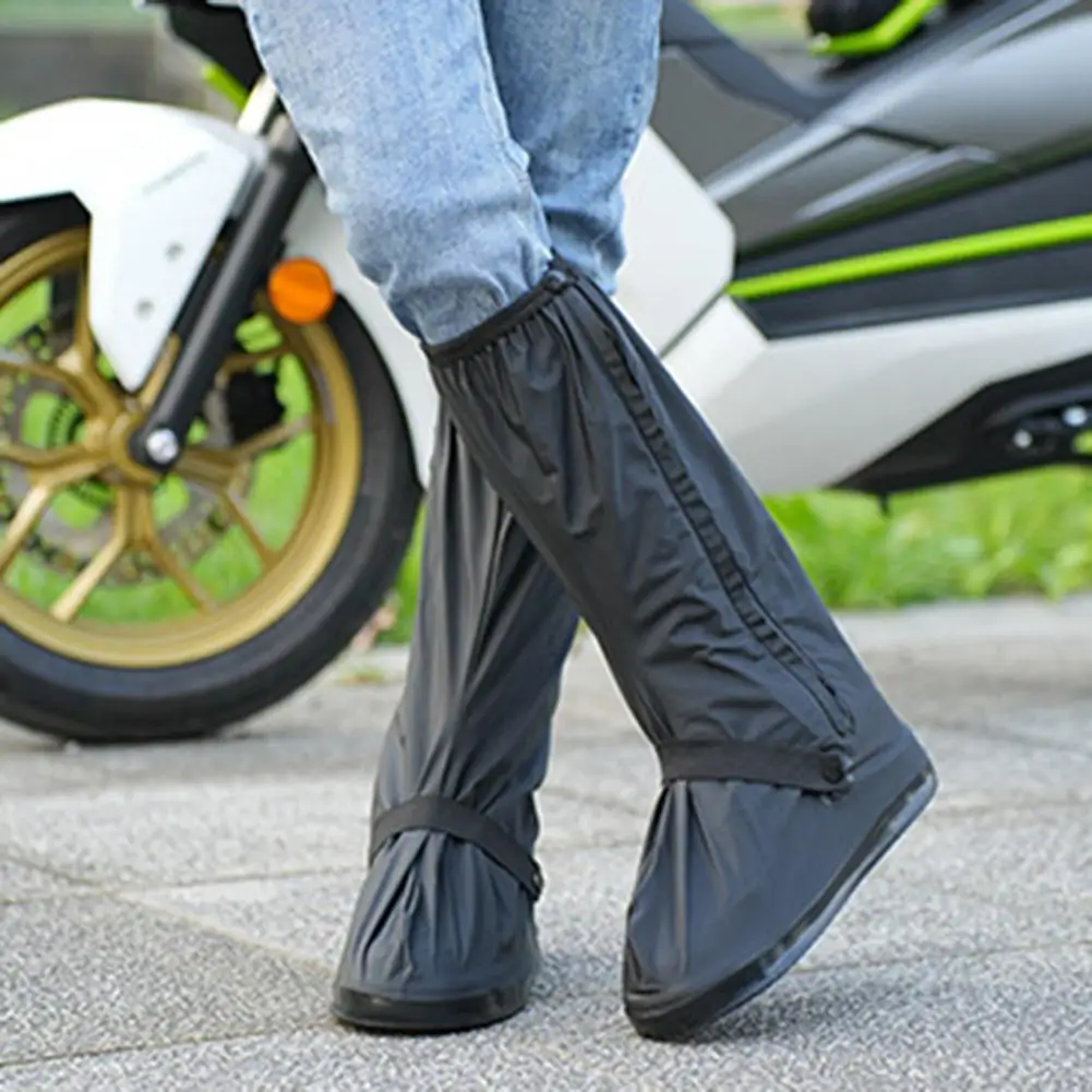 Pvc Rain Boot Protectors Rainproof Boot Covers with Pvc Fabric Anti-slip Waterproof Shoe Covers Non-slip Rubber Sole Reflective