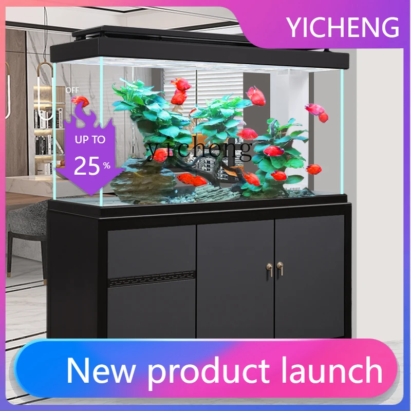 

LYY floor-to-ceiling living room large household bottom filter entrance screen partition aquarium free of water change
