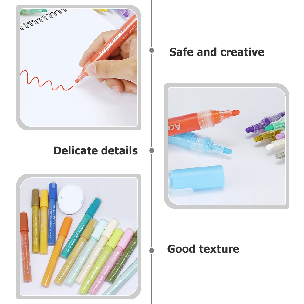 

12Pcs Convenient Drawing Pens Craft Paint Markers for DIY Projects Scrapbooking Colorful Art Supplies Scrapbooking Paint Pens