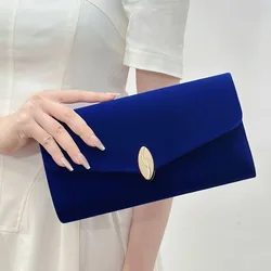 Red Blue Retro Elegant Velvet Evening Bags Fashion Advanced Sense Clutches Shoulder Bag Wedding Party Small handbags For Women