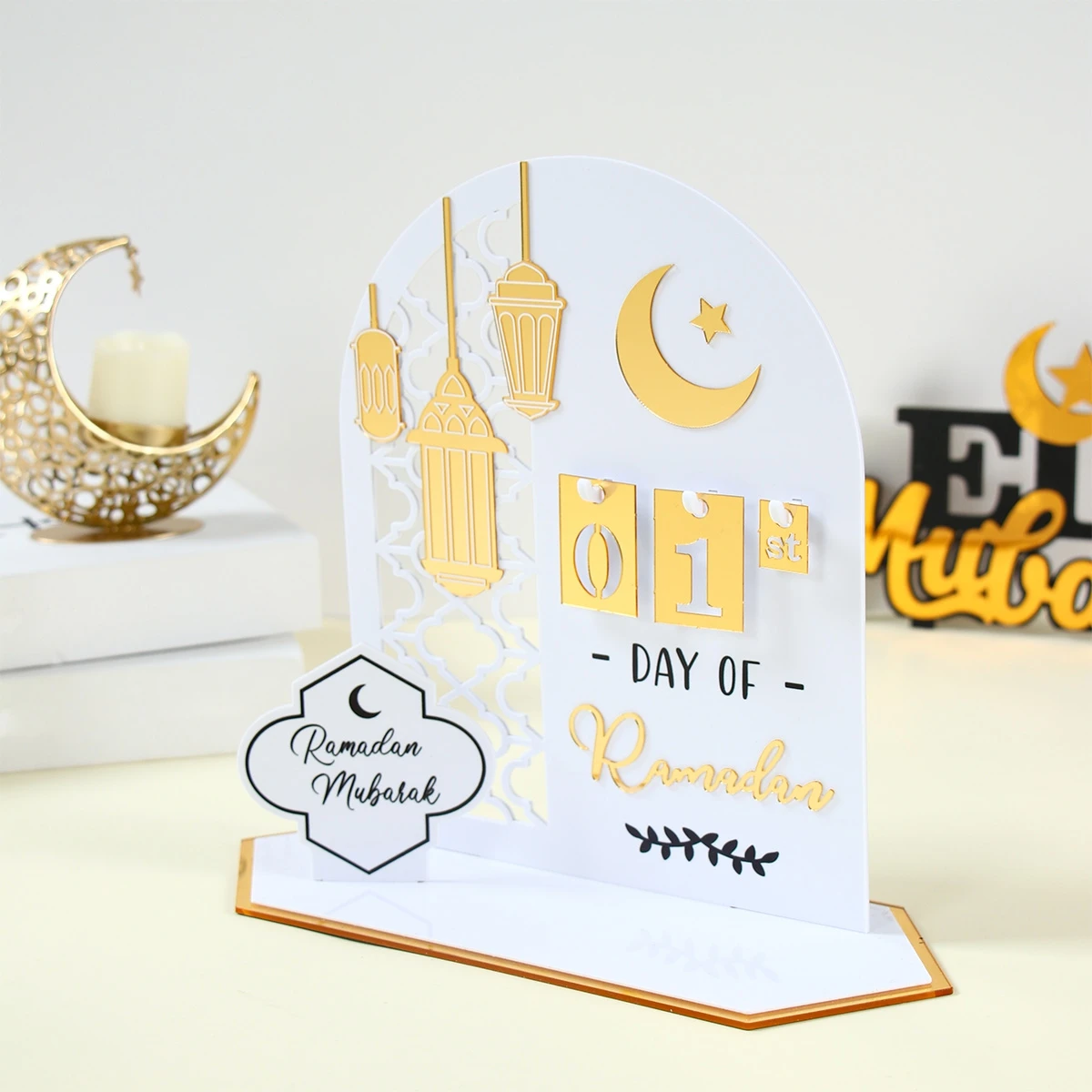 

Ramadan Countdown Calendar Acrylic Eid Mubarak Ornament Kareem Ramadan Decoration 2025 For Home Islamic Muslim Party Decor Gifts